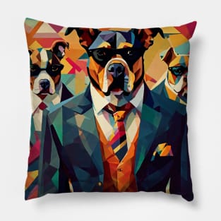 Abstract Gangster Dogs In Suits Pillow
