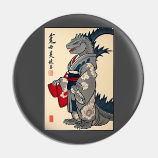 Traditional Godzilla Pin