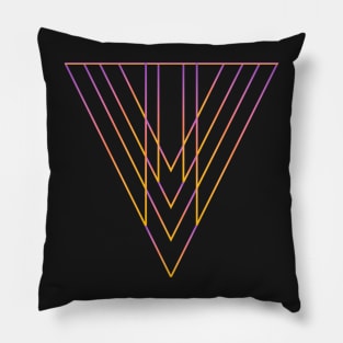 Orange pink triangle modern abstract geometric Pillow