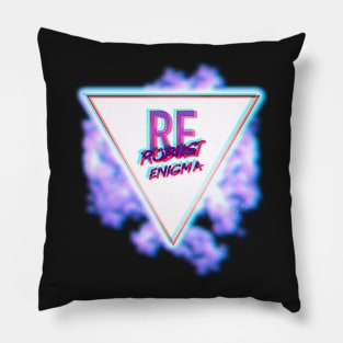 Red/Blue 3D Vaporwave Logo Pillow