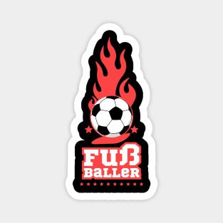 Fußballer - Schwarz - Fußball Spieler - Football Player Germany Magnet