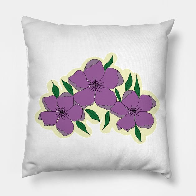purple flowers in spring Pillow by defloren