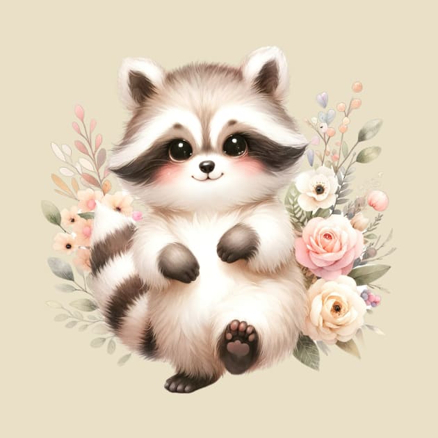 Funny Baby Raccoon Boho Babies A Watercolor Celebration by dcohea