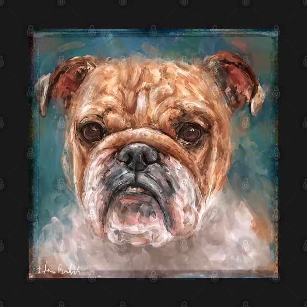Painting of a Bulldog with Angry Face by ibadishi