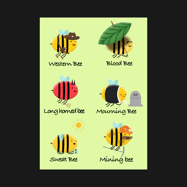 Types of bee by MangoStudio