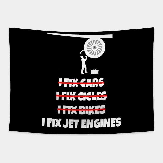 Aircraft Engine Mechanic T-Shirt Tapestry by Tengelmaker