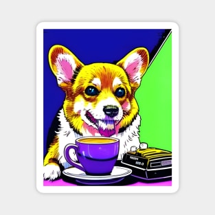 Corgi And Coffee Magnet