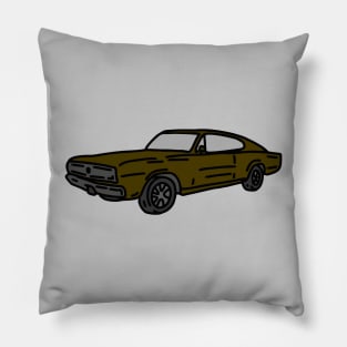 vintage retro muscle cars illustration Pillow