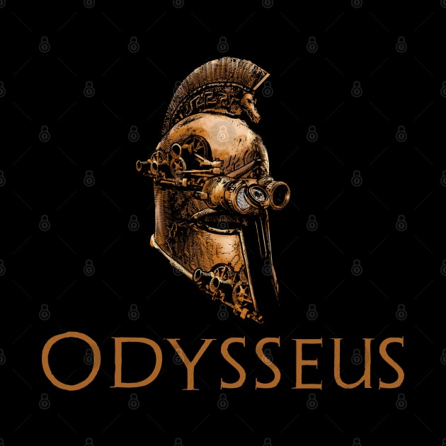 Odysseus - Steampunk Ancient Greek Helmet - Trojan War by Styr Designs