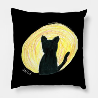 Black Cat by Shiloh - Homeschool Art Class 2021/22 Art Supplies Fundraiser Pillow