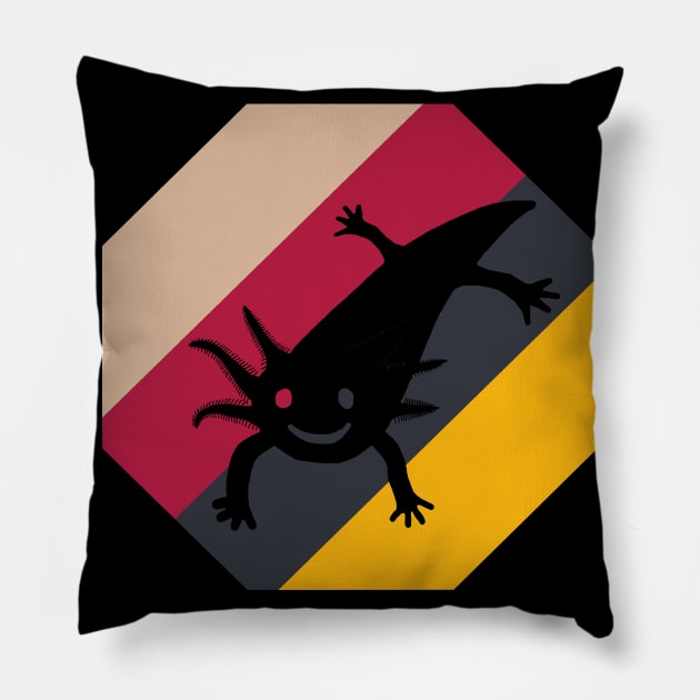 Retro axolotl fish ideas reptile chameleon design Pillow by FindYourFavouriteDesign