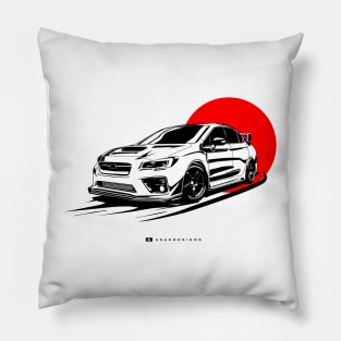 subie WRX sti illustration vector art Pillow