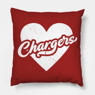 Vintage Chargers School Spirit // High School Football Mascot // Go Chargers Pillow