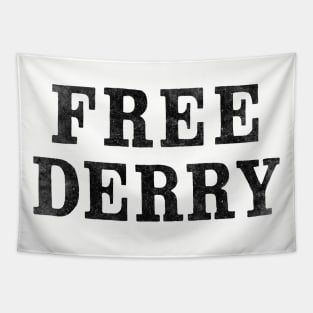 Free Derry / Vintage-Style Faded Typography Design (White) Tapestry