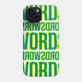 Words Typography Stack (Blue Yellow Green) Phone Case