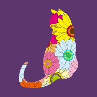 Peace Flower Cat T-Shirt