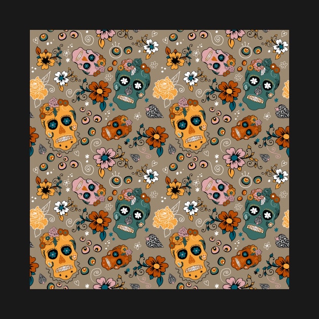 Sugar Skull Pattern by Renee Ciufo Illustration