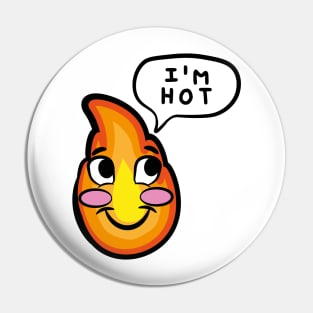 I'm hot blushing cartoon cute fire rosy cheeks Pin