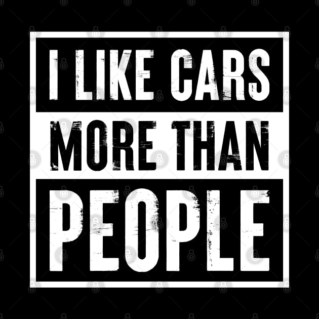 I like Cars more than People Funny Car Lover Gift by qwertydesigns
