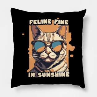 Feline Fine In Sunshine Pillow