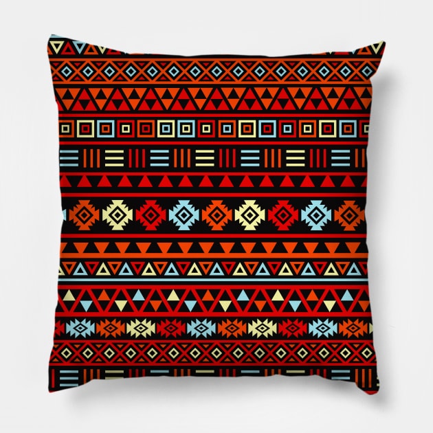 Aztec Influence Pattern II BOYRB Pillow by NataliePaskell