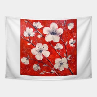 White flowers Tapestry