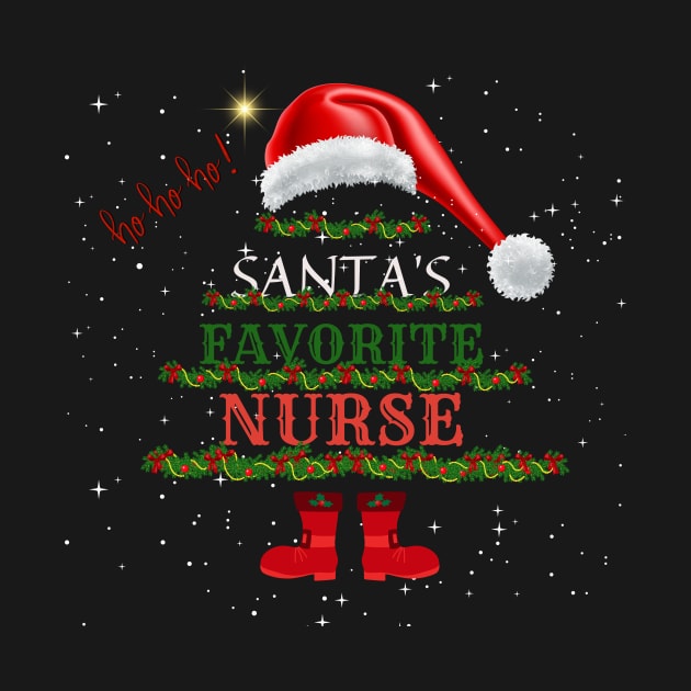 Santa's Favorite Nurse Santa Hat Ho Ho Ho by Positive Designer