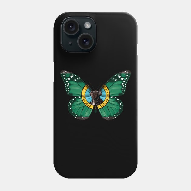 Washington Flag Butterfly - Gift for Washingtonian From Washington WA Phone Case by Country Flags