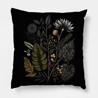 Dark Academia Floral Pillow