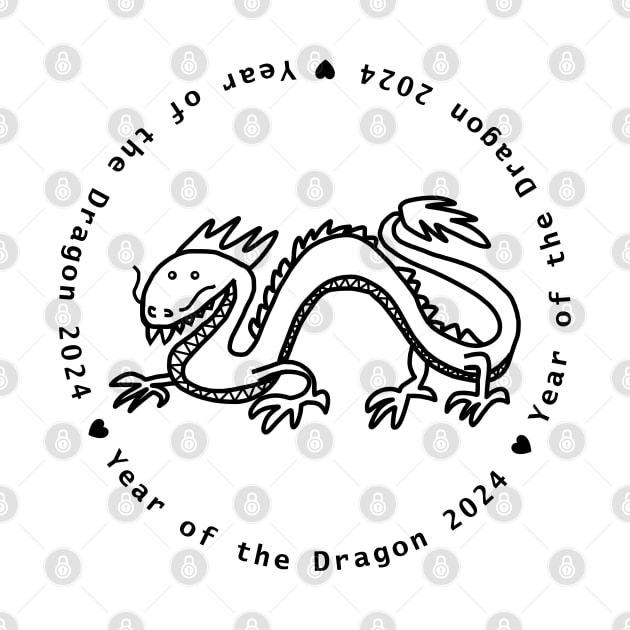 Year of the Dragon 2024 in Black by ellenhenryart