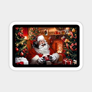 Joyful gaming Santa Magnet