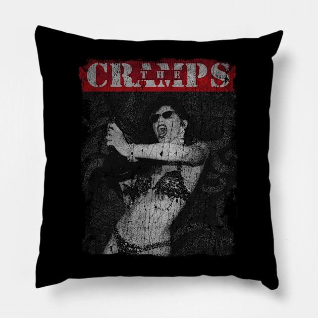 TEXTURE ART -The Cramps Bikini Girls Pillow by ZiziVintage