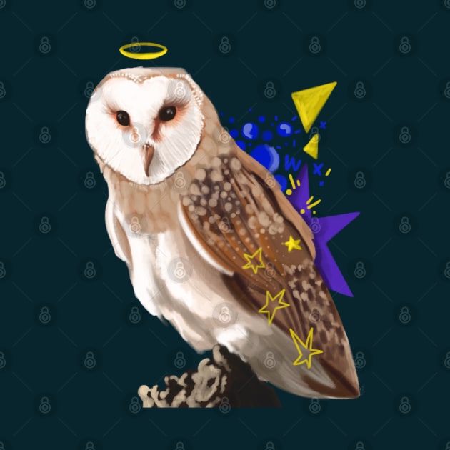Holy Realistic Barn Owl With Stars by Danny One of Many