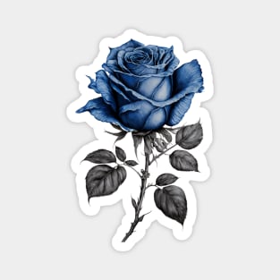 Blue Rose Drawing, Flower Drawing, Gift For Her Magnet