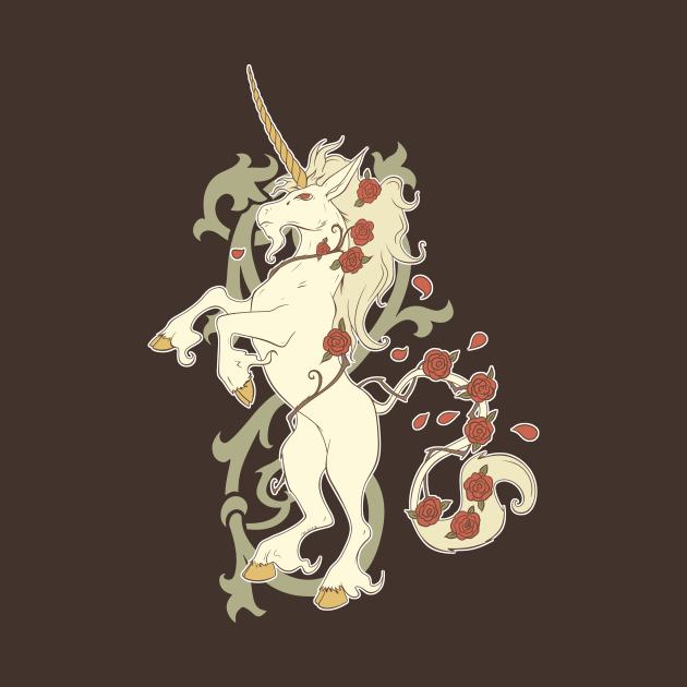 Unicorn and Rose by faeforge