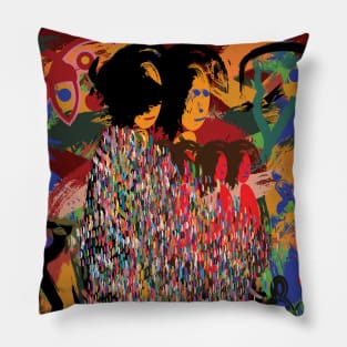 Family Colorful Abstract Art Pillow