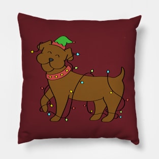 Christmas Lights Dog Pillow