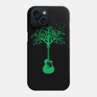 Acoustic Guitar Tree Green Phone Case