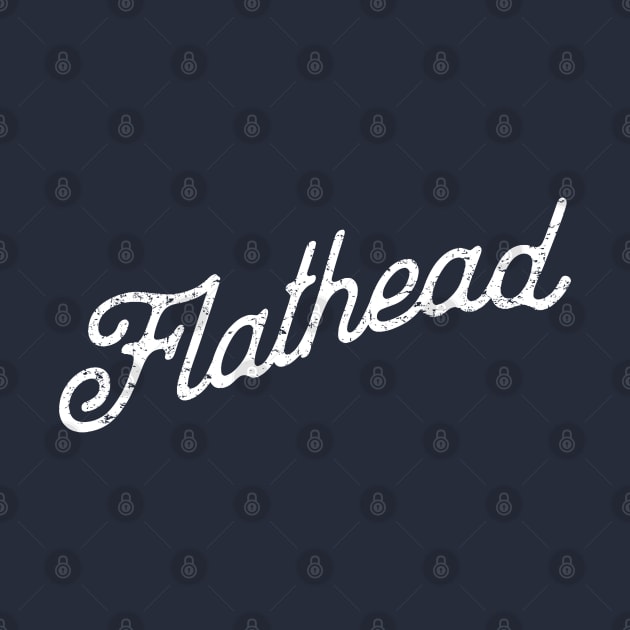 Flathead Hot Rod white print by retropetrol