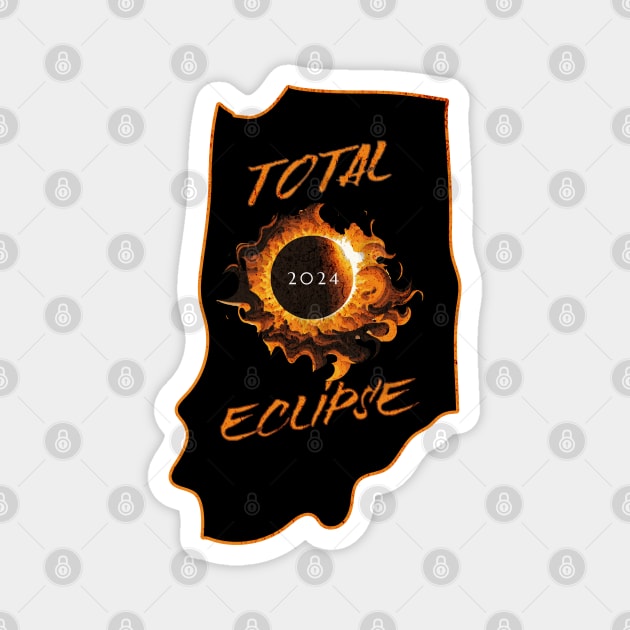 Total Eclipse 2024 Indiana Magnet by 5 Points Designs