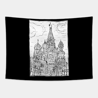 Dark and Gritty Onion Dome Cathedral Tapestry