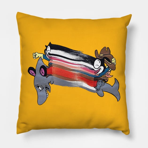 Cowboy Felix Pillow by  finitojuarez