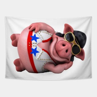 ELVIS PRESLEY STYLE FUNNY PIG ROCKER Tapestry