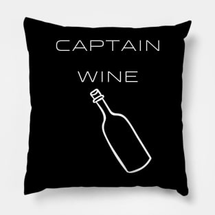 Captain Wine Typography White Design Pillow