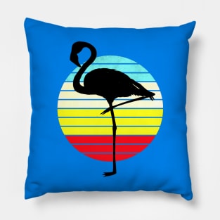 Retro Flamingo Sunset Pillow