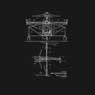 Helicopter Control Vintage Patent Drawing T-Shirt