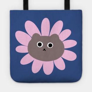 Strange cat in a pink flower Tote