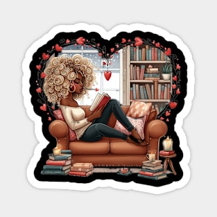African American Girls Love Books Magnet