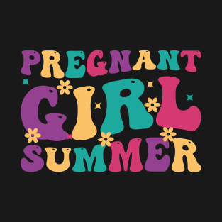 Pregnant Girl Summer Baby Shower Pregnancy Reveal T-Shirt