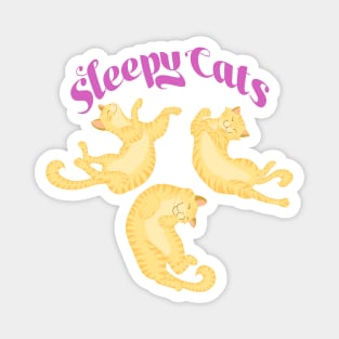 Sleepy Cats in Pink Magnet